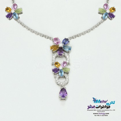 گردنبند جواهر - طرح گل بولگاری-MM1917